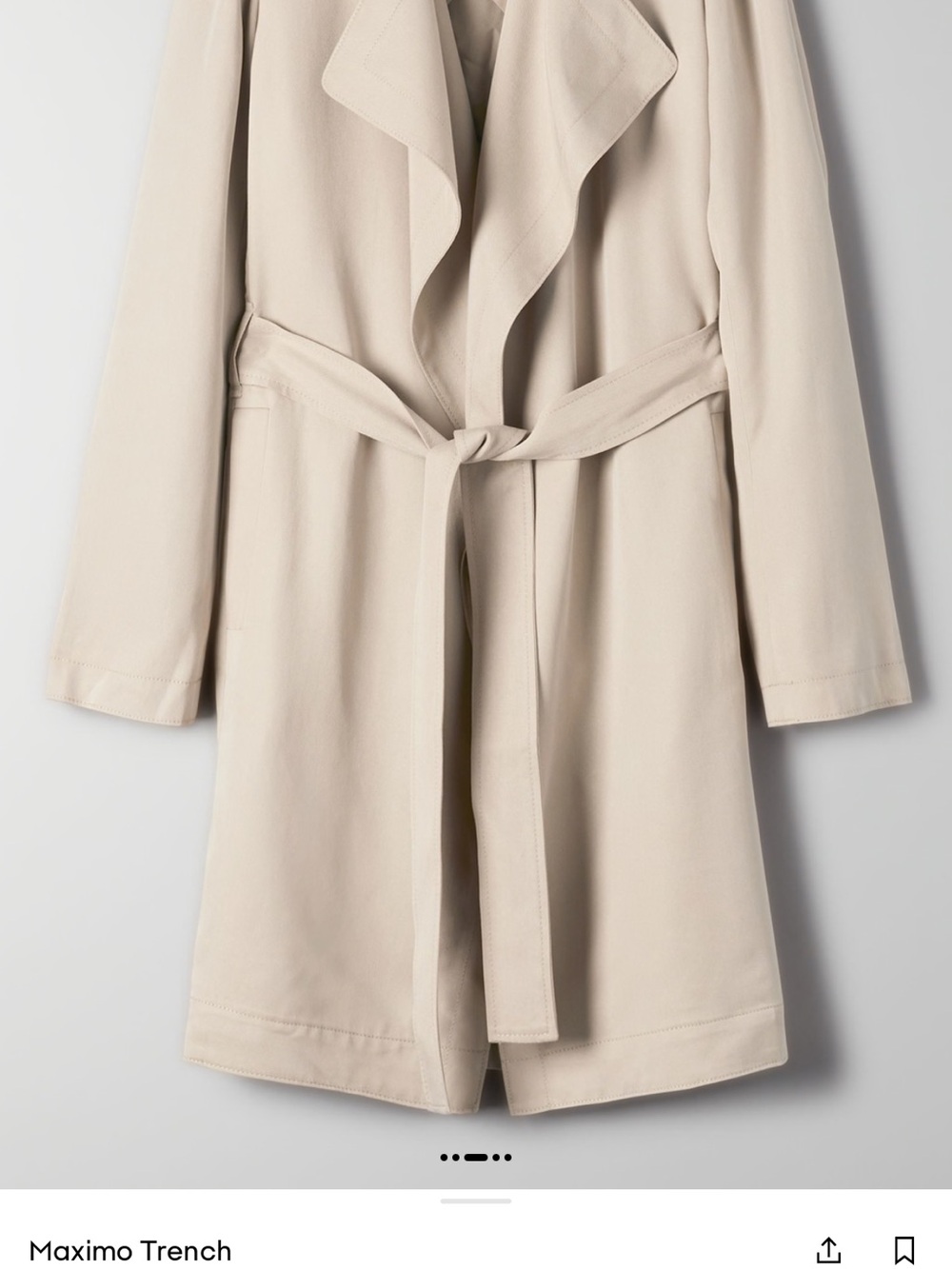 Aritzia Babaton Beige Belted Trench Coat